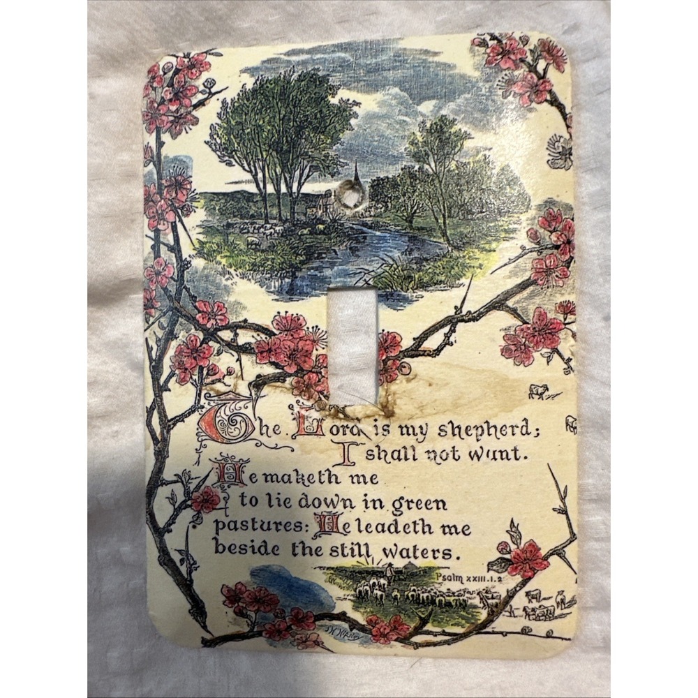 Pslam  23 Single Light Switch Plate Decorative Cover First 2 Verses